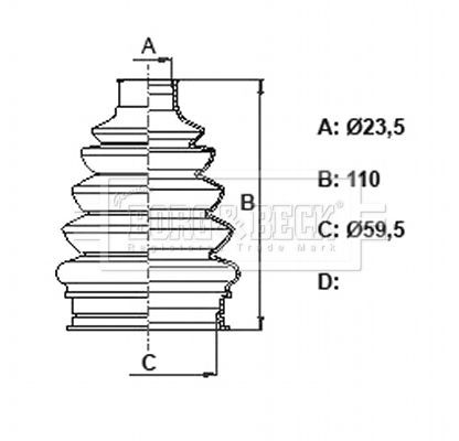 BORG & BECK BCB6382 Drive Shaft Bellow Kit Rear Right Left Fits Chevrolet