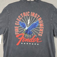 FENDER Camicia Chitarra UOMO Grigio Medio STRAT Stratocaster Telecaster MUSICA NUOVA CON ETICHETTE