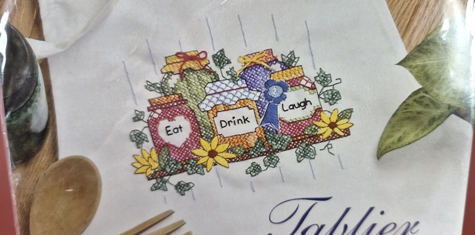 Dimensions Designer Apron Canning Jars 72774 20 DMC NIP Stamped Cross Stitch - Image 4 of 4