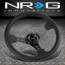 Nrg Reinforced 350mm Aluminum Black Leather 3deep Dish Racing Steering Wheel Nrg Reinforced 350mm Aluminum Black Leather 3deep Dish Racing Steering Wheel