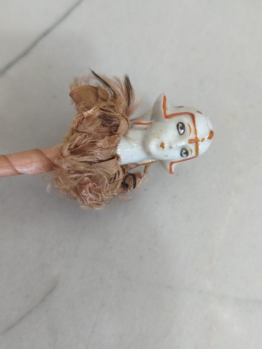 Bambola boudoir art deco vintage ceramica anni 20 testa trucco polvere puff bacchetta - Foto 6 di 14