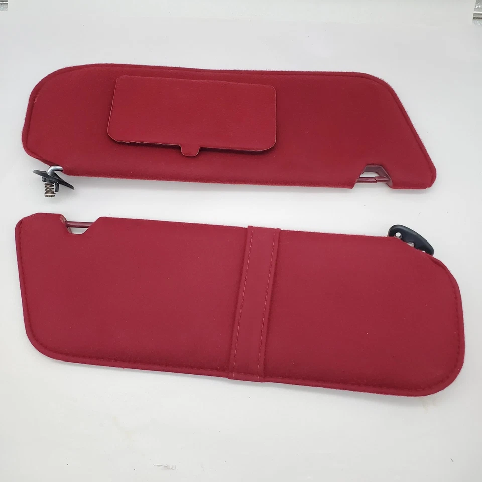 Juego de parasoles Ford Ranger 1989-2006 par lado conductor pasajero tela roja Foto 2 de 4