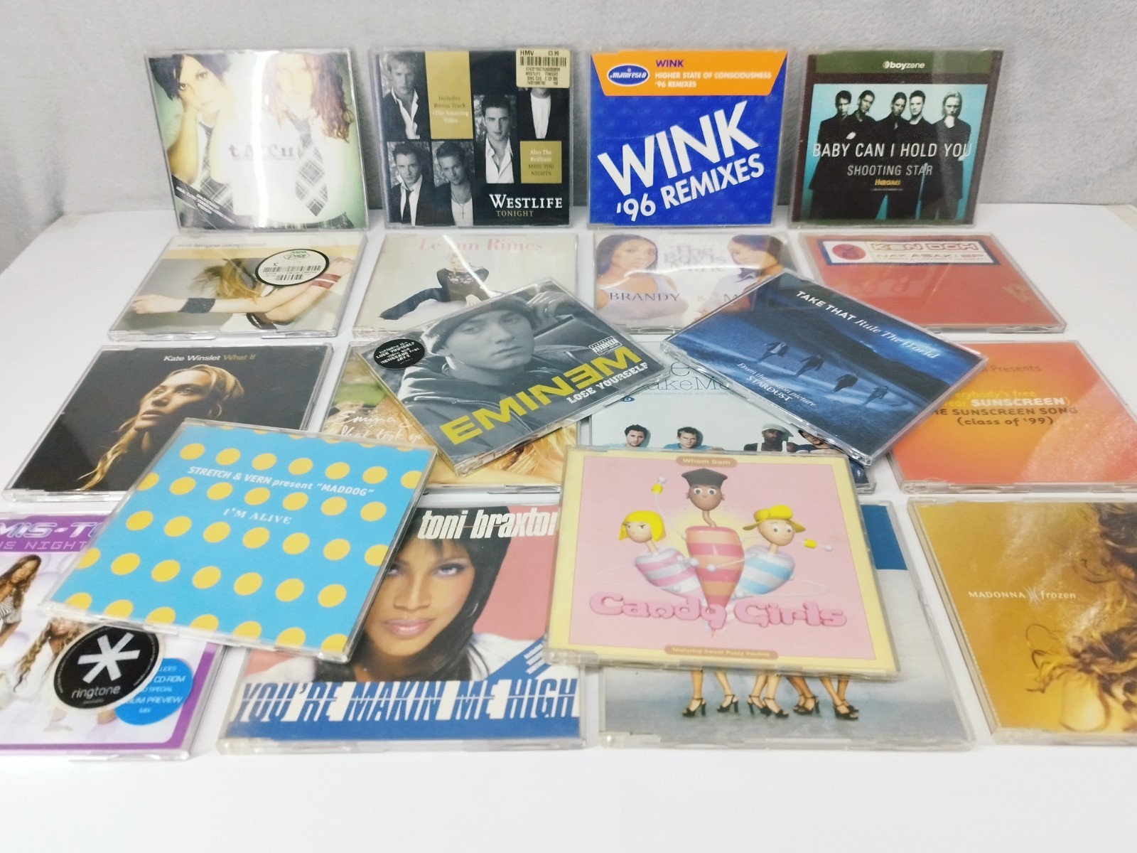 20x 2000s CD Singles – Mixed Pop Rock Club Dance Hits – Slim Cases
