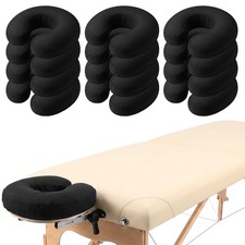 Kuyeyzu 12 Pcs Face Cradle Covers for Massage Table Microfiber Reusable Black