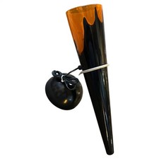 1980er Postmoderne Wandlampe Aus Orange Schwarz Murano Glas Und Metall von I Tre