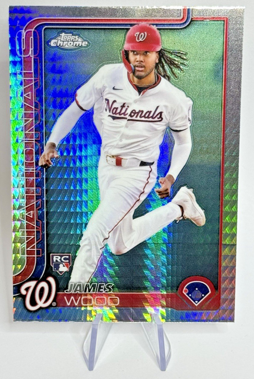 2025 Topps Chrome James Wood 132 Washington Nationals RC Prism Refractor