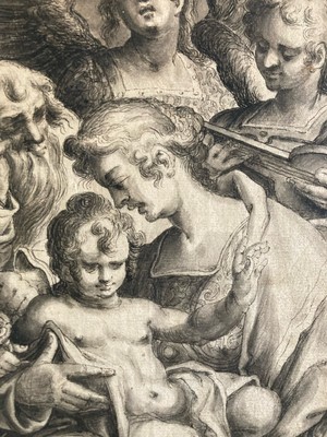 Sehr Schöne Tuschezeichnung Lavierung 1613 Giovan Battista Vanni Barock Jungfrau