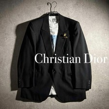 USED VINTAGE DIOR 1B BLACK TAILORED JACKET WITH PINS VERYGOOD
