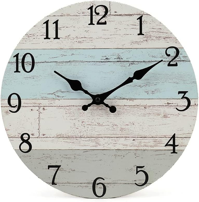 Farmhouse Wall Clock for Bedroom, Kitchen Wall Clock Decor, 