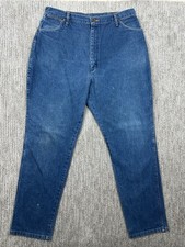 Vintage Wrangler Jeans Mens 35x32 Blue Denim 13MWZ Cowboy Cut USA Made Western
