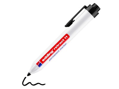edding 11 Permanentmarker schwarz einziehbar 1,5-3 mm wasserfest Tinte