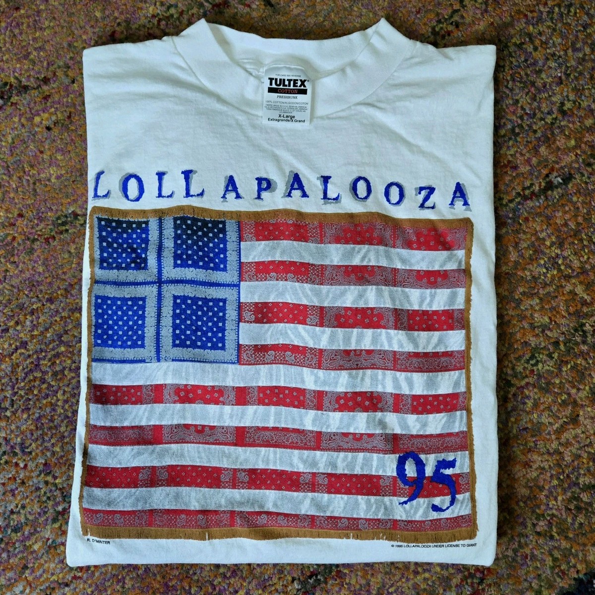 Vtg 1995 Lollapalooza Music Festival T-Shirt XL Sonic Youth Hole