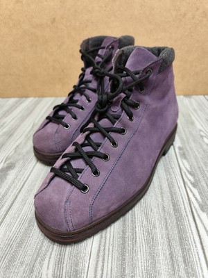 SANTONI STIEFELETTE BOOTS WILDLEDERSTIEFELETTE LILA - UK 6,5 - UNGETRAGEN