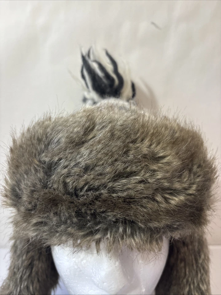 Sombrero trampero American Eagle unisex lana tobogán imitación piel tejido gorro talla única Foto 2 de 4