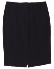MARKS & SPENCER Womens Low Waist Pencil Skirt UK 10 Small W30 Navy Blue CW04