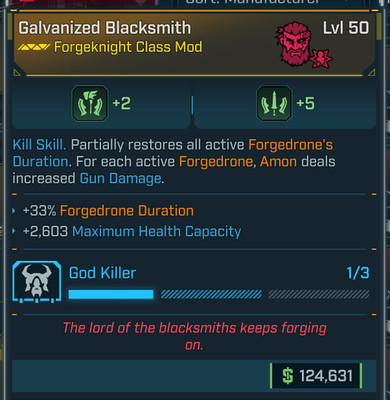 Borderlands 4   Legendary COMs   AMON Blacksmith Godkiller   Lvl 50   PS PC XB