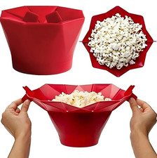 1pc Foldable Silicone Popcorn Bowl Microwaveable DIY Kitchen Tool - NEW