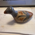 Vintage Duck Figurine Folk Art Tonala Mexican Pottery Blue/Tan Snail Design Bird — photo 9