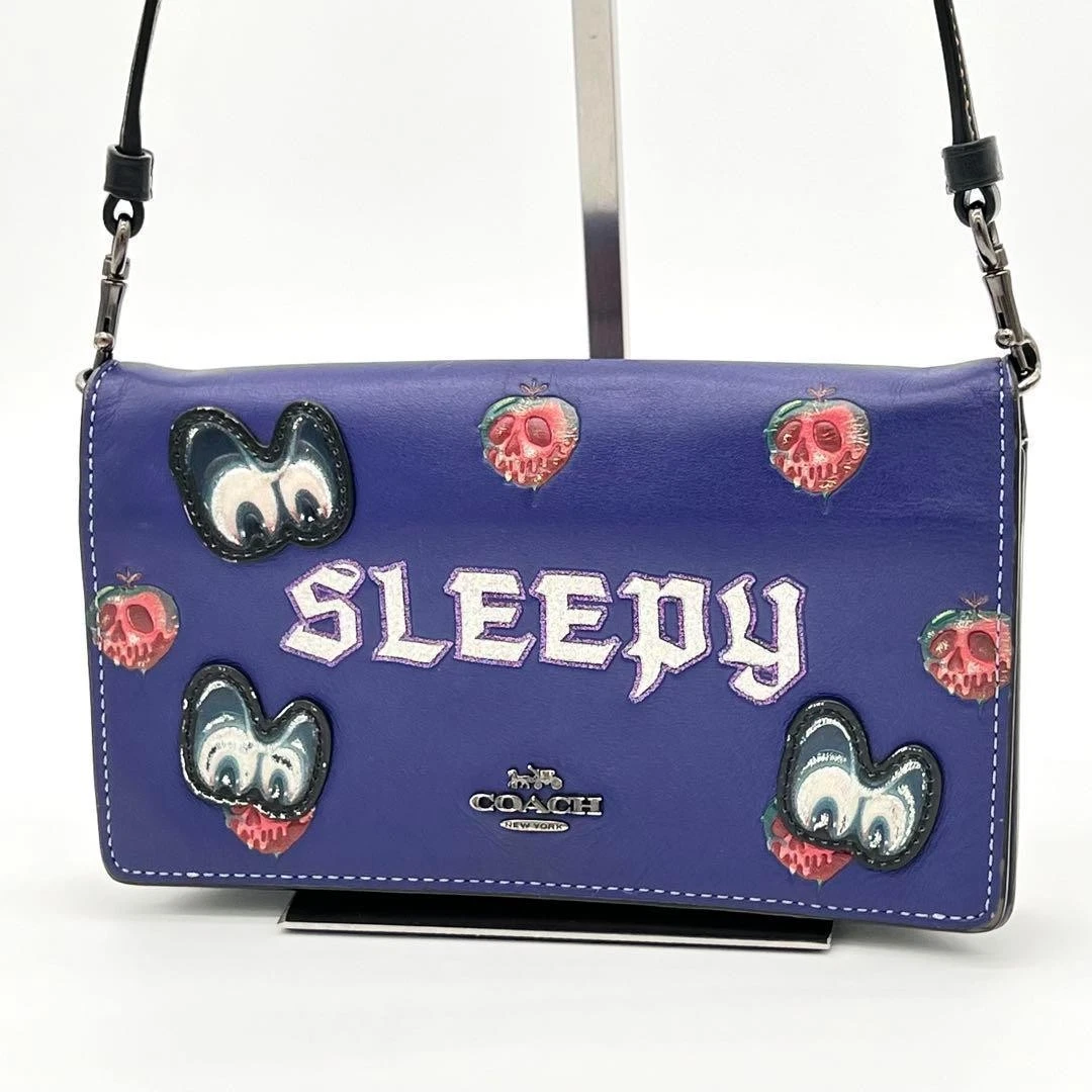 COACH Disney Portafoglio a Tracolla Borsa a Tracolla Pelle Viola 84499c