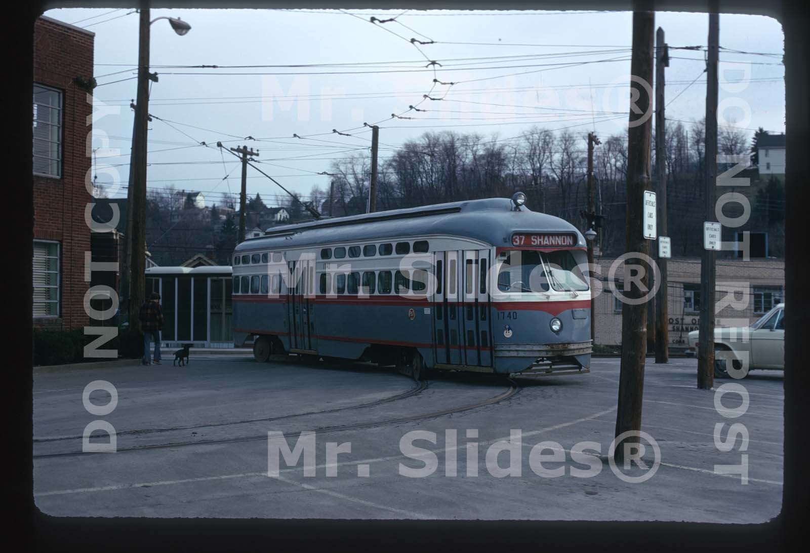 Original Slide Streetcar PATransit Pittsburgh PCC 1740 Castle Shannon