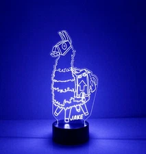 Fortnite Llama LED Night Light, with Remote Control, Engraved Gamers Light