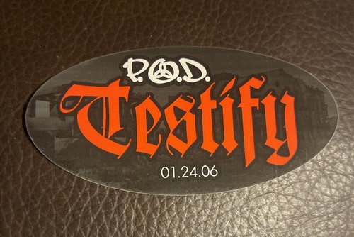 P.O.D. Testify Rare Promo Sticker | eBay