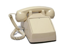 No Dialpad, No Dial Receive-Only Desktop Phone with Ringer - ASH / IVORY