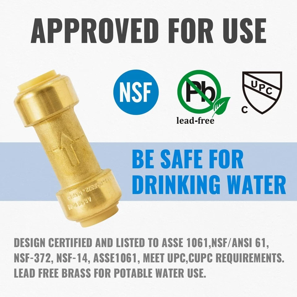 Effortless Plumbing Solution - 6 Pack of 1/2 Inch Lead-Free Brass Check Valves - Image 4 of 4