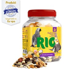 RIO - Fr&uuml;chte & N&uuml;sse Mischung - Naturleckerli f&uuml;r V&ouml;gel - 160 g - Vogel Snack