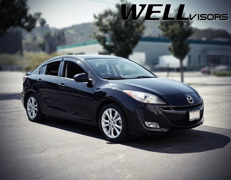 Viseras WELL para Mazda 3 Sedán 2010-2013 Viseras de ventana lateral Deflectores de viento Foto 2 de 4