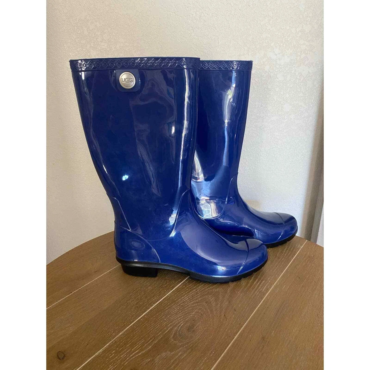 NEW UGG Royal blue rubber rain boots size 8 eBay