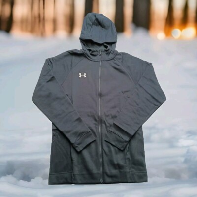 New Under Armour XL Fleece Hoodie Full Zip Men's Hustle Black