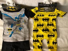 DC BATMAN pajamas TWO 2 sets size 12 months NEW with tags
