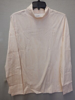 WOMENS SIZE XXLARGE CROFT & BARROW PALE PINK PAISLEY L/S MOCKNECK NEW #20973