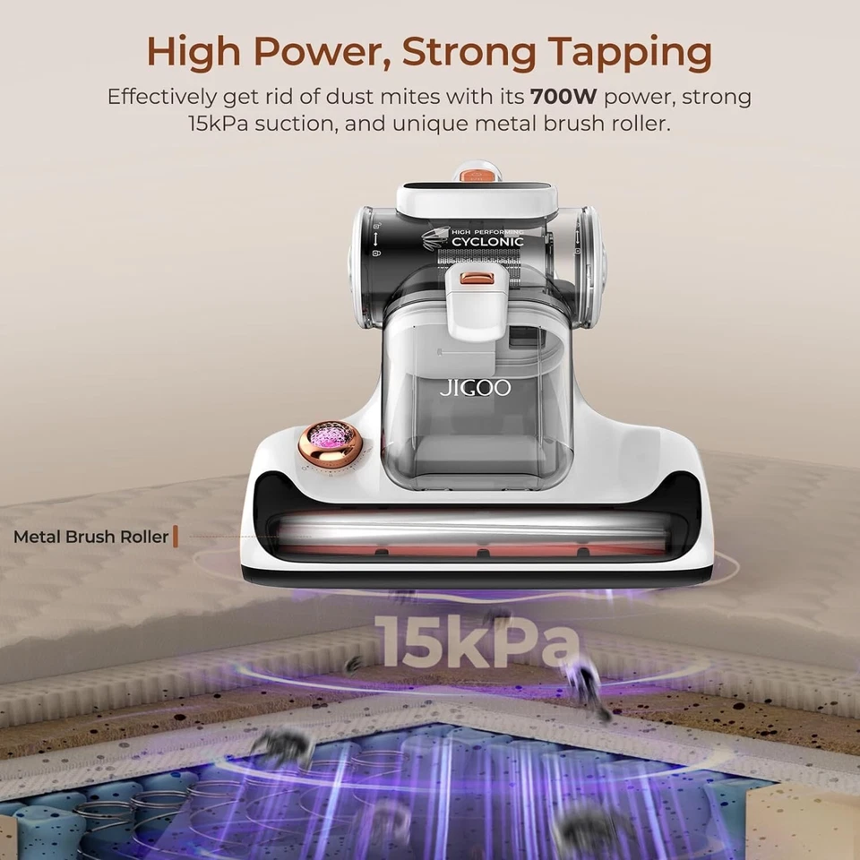 T600 Mattress Vacuum Cleaner – 700W Handheld w/ UV, 15Kpa Suction, Sensor - Image 2 of 4