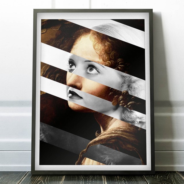 Leonardo Da Vinci's Angel & Bette Davis - Poster Canvas Artwork Leonardo Da Vinci's Angel & Bette Davis - Poster Canvas Artwork