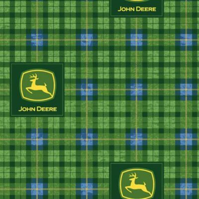 #ad John Deere Plaid Green Cotton Fabric $9.89