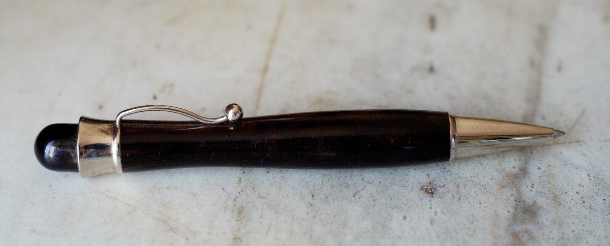 Stylo Bille Jean-Pierre Lepine En Résine Marbrée Marron Et Chrome - Élégant Et Prestigieux