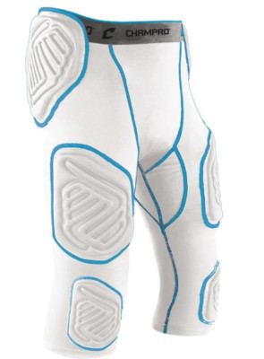 Champro Bull-Rush Adult 7 Pad Integrated Football Girdle WHITE GRAY FPGU17A NWT