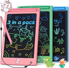 3 Pack LCD Writing Tablets Toy Set for Kids with Dinosaur & Unicorn Designs