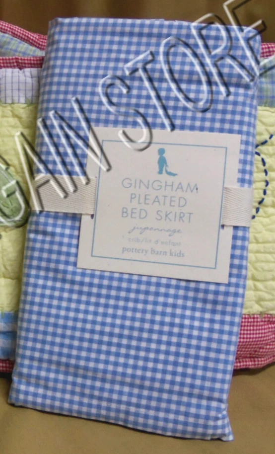 Pottery Barn Kids Flutterbug Crib Baby Nursery Bed set Spring & Gingham Skirt