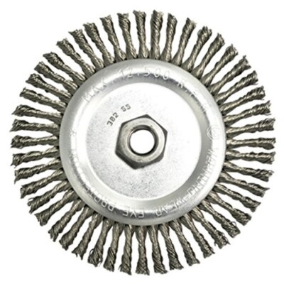Radnor RAD64000332 6''x5/8''-11 Carb -Steel Stringer Bead Twist Knot Wire Wheel S4