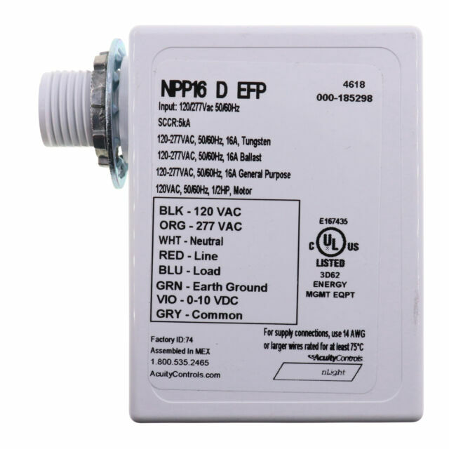 SENSOR SWITCH NPP16-D-EFP 120/277VAC, EFP, Latching Relay Type, Relay/Po...
