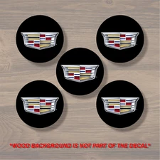 Cadillac Escalade Wheel Center Cap Overlay x5, Vinyl Decal Sticker