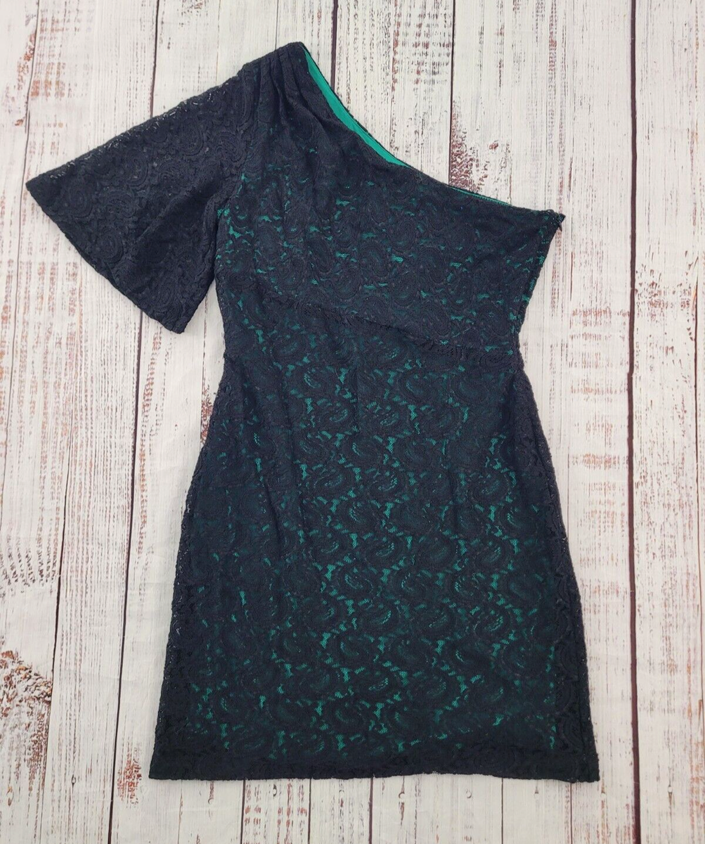 Nine West Black Green Lace Overlay One Shoulder Cocktail Mini Dress Size 10 | eBay Nine West Black Green Lace Overlay One Shoulder Cocktail Mini Dress Size 10 | eBay