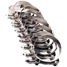 10x 1.5" Stainless Steel T-Bolt Clamp Turbo 44mm-50mm for 1.5" I.D. Hose