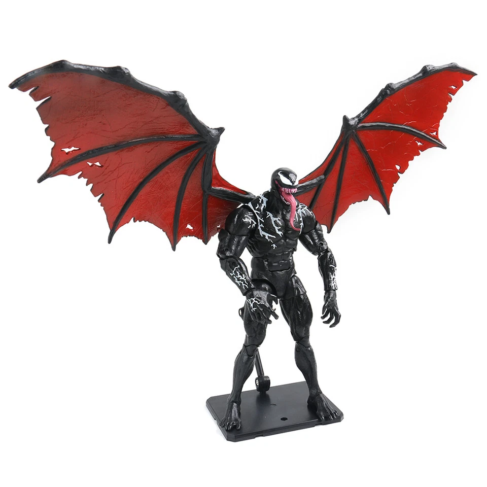 Figura de acción Venom de 7 pulgadas con alas y soportes figura veneno móvil juguete regalo Foto 3 de 4