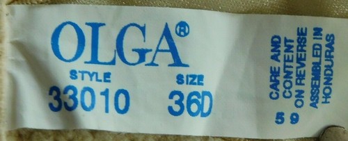Vtg Olga Bra Womens Beige Sheer Unlined Underwire Style 33010 Size 36D - Picture 6 of 7