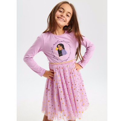 Disney Wish Asha Girls Kids Pink Tulle Skirt Dress Licensed 3T 4T NEW 