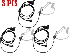 3x FBI Earpiece Headset Walkie Talkie Two Way Radio 1 Pin For Motorola Talkabout